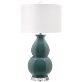 SAFAVIEH Lighting Shona 30-inch Egg Blue Table Lamp - 16"x16"x30" - 16Wx16Dx30H