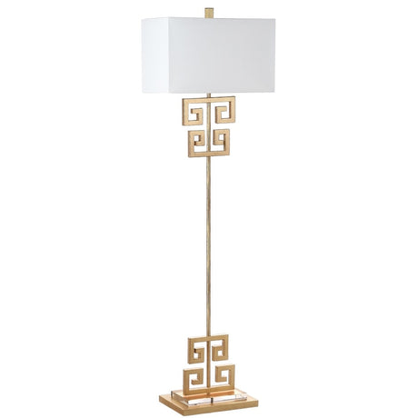 SAFAVIEH Lighting Slavejka 62-inch Antique Gold Metal Floor Lamp - 18"x9.5"x62" - Gold/Clear - 18Wx10Dx62H