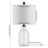 SAFAVIEH Lighting Snaedis 23-inch Glass Table Lamp - 12" x 12" x 23" - 12Wx12Dx23H