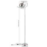 SAFAVIEH Lighting Sonia 64.5-inch Iron Floor Lamp - 16.5" x 9.5" x 64.5" - Nickel - 17Wx10Dx65H