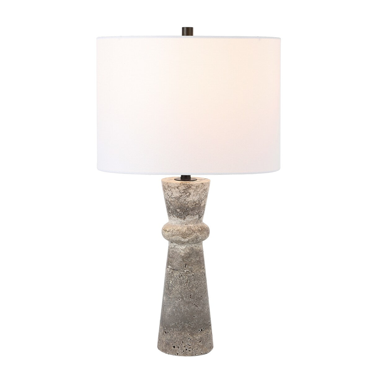 SAFAVIEH Lighting Souad Travertine 25-inch Table Lamp (LED Bulb Included) - 14 In. W x 14 x In. D 25.3 In. H - 14Wx14Dx25H