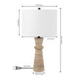 SAFAVIEH Lighting Souad Travertine 25-inch Table Lamp (LED Bulb Included) - 14 In. W x 14 x In. D 25.3 In. H - 14Wx14Dx25H