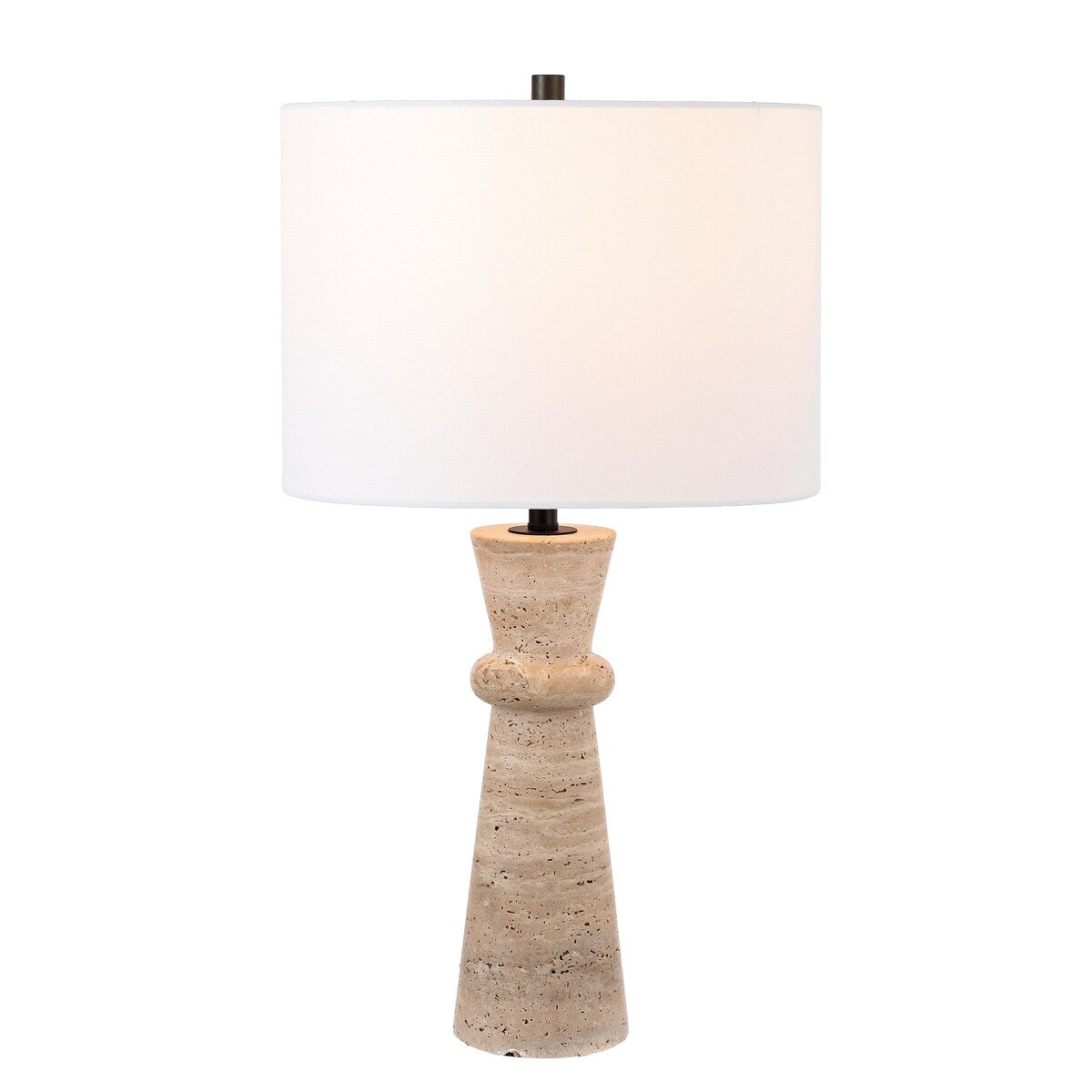 SAFAVIEH Lighting Souad Travertine 25-inch Table Lamp (LED Bulb Included) - 14 In. W x 14 x In. D 25.3 In. H - 14Wx14Dx25H