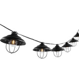 SAFAVIEH Lighting Sumayya 10 Ft LED Outdoor String Lights - Black - 120Wx5Dx4H