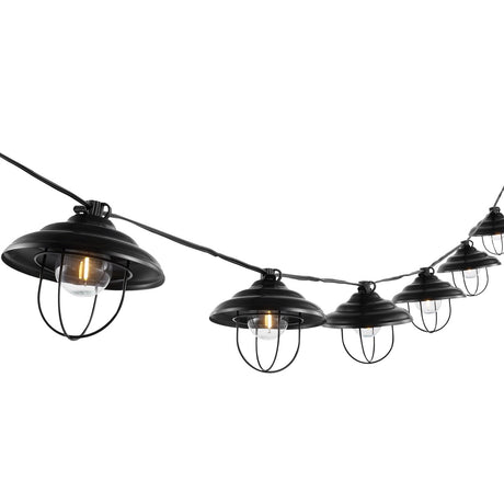 SAFAVIEH Lighting Sumayya 10 Ft LED Outdoor String Lights - Black - 120Wx5Dx4H