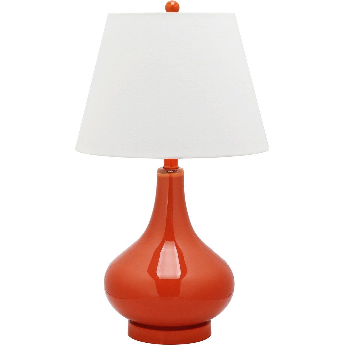 SAFAVIEH Lighting Sunshine 24-inch Blood Orange Gourd Glass Table Lamp - 14"x14"x24" - 14Wx14Dx24H