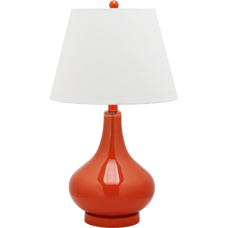 SAFAVIEH Lighting Sunshine 24-inch Blood Orange Gourd Glass Table Lamp - 14"x14"x24" - 14Wx14Dx24H