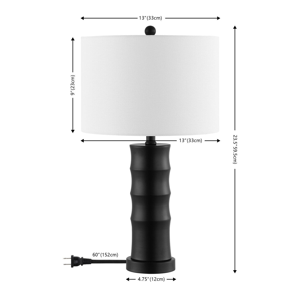 SAFAVIEH Lighting Svana 24" Modern & Contemporary Table Lamp - 10" W x 10" D x 20" H - 10Wx10Dx20H