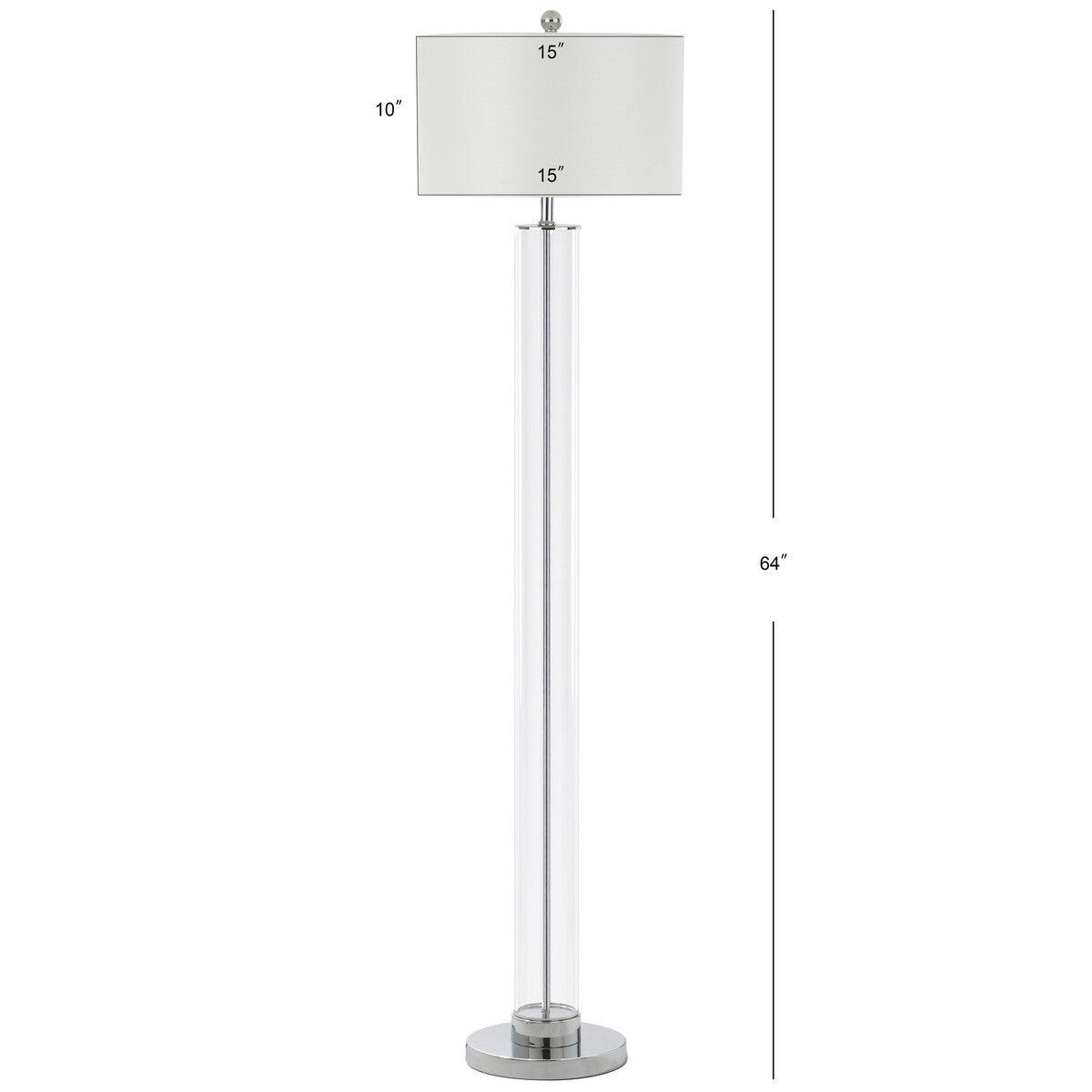 SAFAVIEH Lighting Sveva 64-inch Chrome Led Floor Lamp - 15" x 15" x 64" - Clear - 15Wx15Dx64H