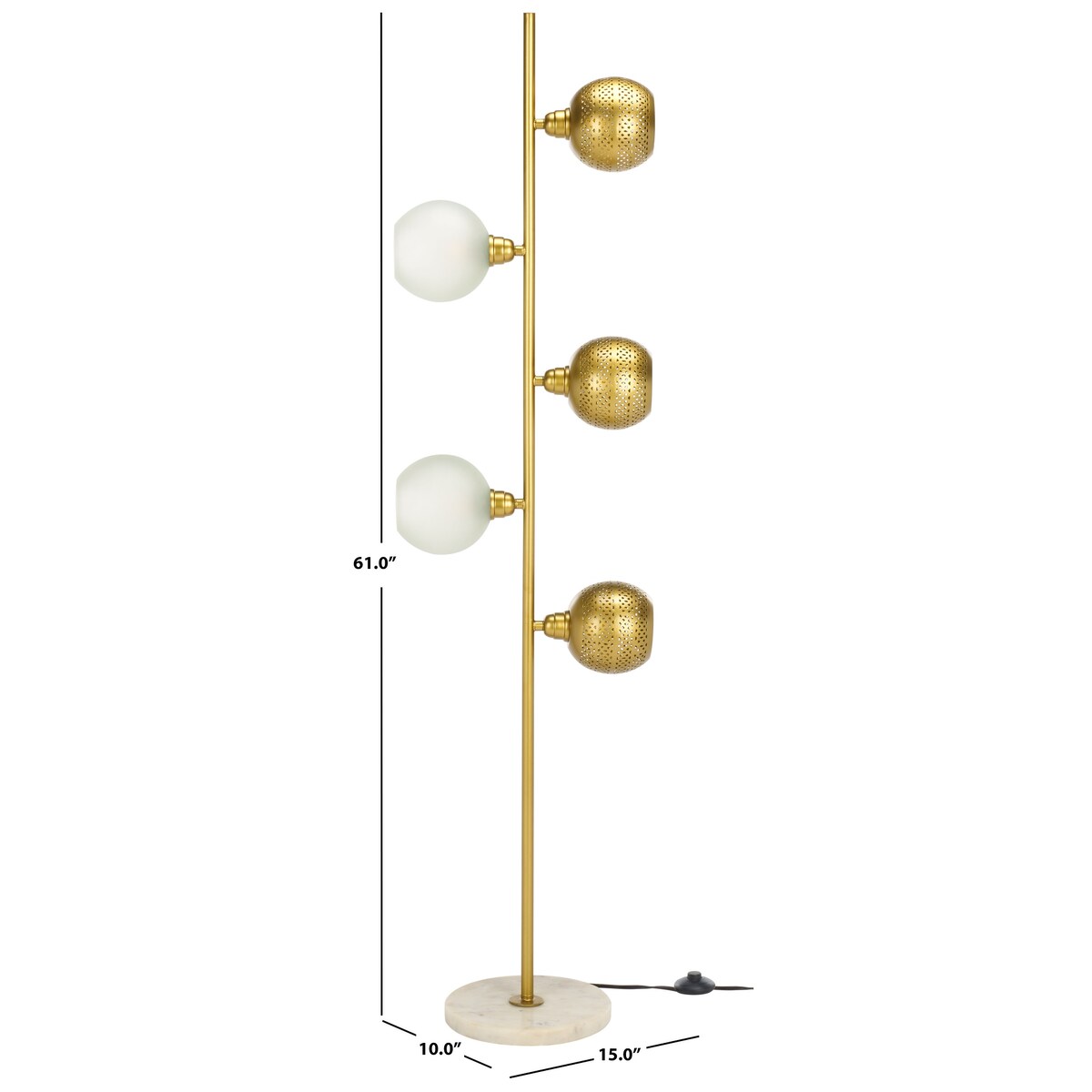 SAFAVIEH Lighting Syna 5 Light 61-inch Floor Lamp - Multi - 15Wx10Dx61H