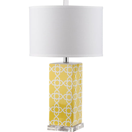 SAFAVIEH Lighting Syreeta 27-inch Yellow Table Lamp - 15"x15"x27" - 15Wx15Dx27H