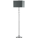 SAFAVIEH Lighting Tamika 60-inch Square Crystal Floor Lamp - 14"x14"x60.5" - Clear/Chrome - 14Wx14Dx61H