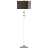 SAFAVIEH Lighting Tamika 60-inch Square Crystal Floor Lamp - 14"x14"x60.5" - Clear/Chrome - 14Wx14Dx61H