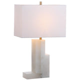 SAFAVIEH Lighting Tarsita 28-inch White Marble LED Table Lamp - 17"x9.5"x27.75" - 17Wx10Dx28H