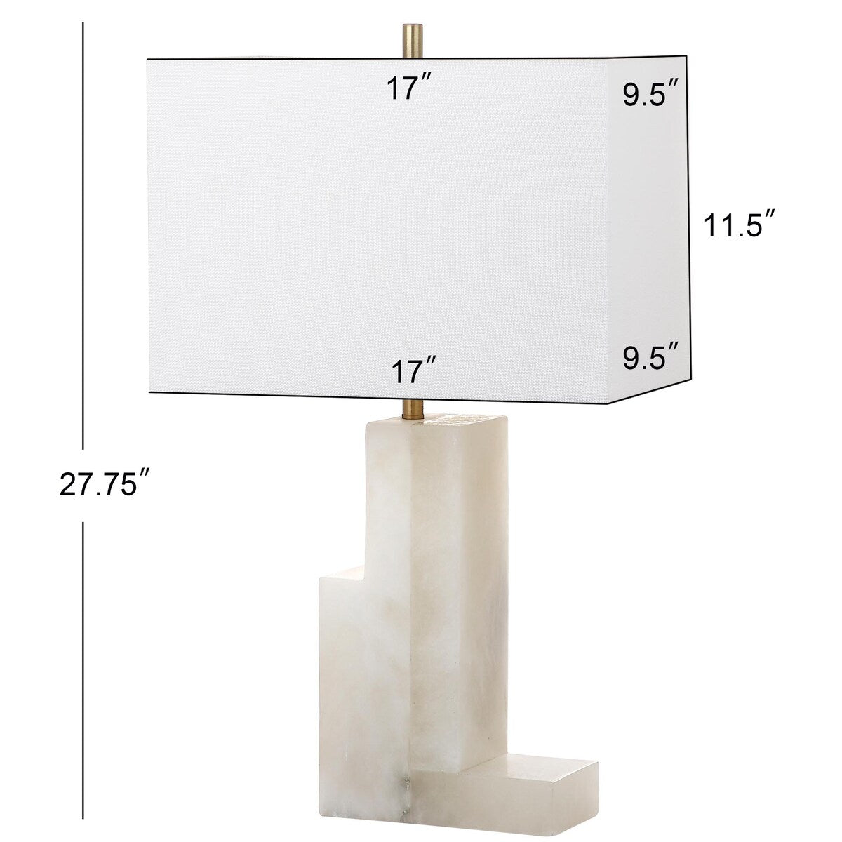 SAFAVIEH Lighting Tarsita 28-inch White Marble LED Table Lamp - 17"x9.5"x27.75" - 17Wx10Dx28H