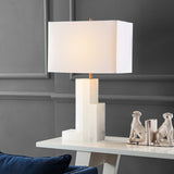 SAFAVIEH Lighting Tarsita 28-inch White Marble LED Table Lamp - 17"x9.5"x27.75" - 17Wx10Dx28H