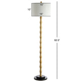 SAFAVIEH Lighting Tatieana 61-inch Brass Floor Lamp - 15" x 15" x 60.5" - Antique Brass - 15Wx15Dx61H