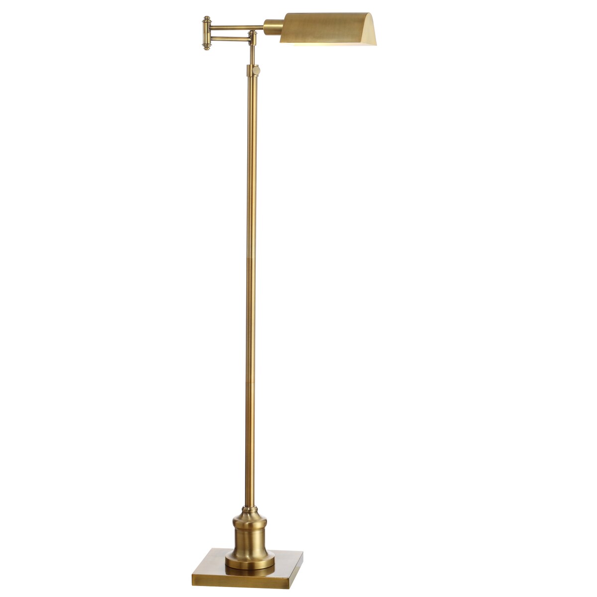 SAFAVIEH Lighting Theta 55-65" Led Floor Lamp - 27" x 10"x 55-65" - Brass Gold - 27Wx10Dx65H