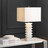 SAFAVIEH Lighting Tiffanie 25-inch White Table Lamp - 13"x13"x24.5" - 13Wx13Dx25H