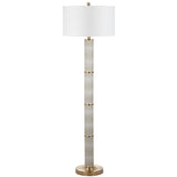 SAFAVIEH Lighting Tomeka 61-inch Faux Snakeskin Cream Floor Lamp - 18"x18"x60.5" - Off White - 18Wx18Dx61H