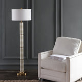 SAFAVIEH Lighting Tomeka 61-inch Faux Snakeskin Cream Floor Lamp - 18"x18"x60.5" - Off White - 18Wx18Dx61H