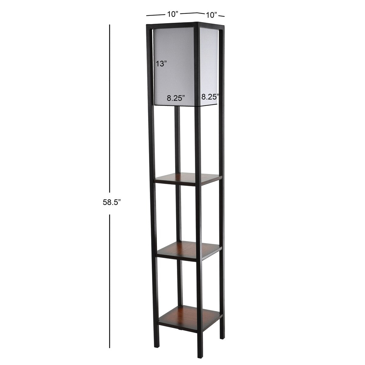 SAFAVIEH Lighting Turi 59-inch Shelf Black Led Floor Lamp - 10" x 10" x 58.5" - 10Wx10Dx59H