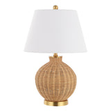 SAFAVIEH Lighting Urbana Tropical Coastal Boho Rattan 23-inch Table Lamp - 15 In. W x 15 In. D x 23 In. H - 15Wx15Dx23H