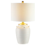 SAFAVIEH Lighting Vaida 24-inch Ivory Ceramic LED Table Lamp - 14" W x 14" L x 24" H - 14Wx14Dx24H