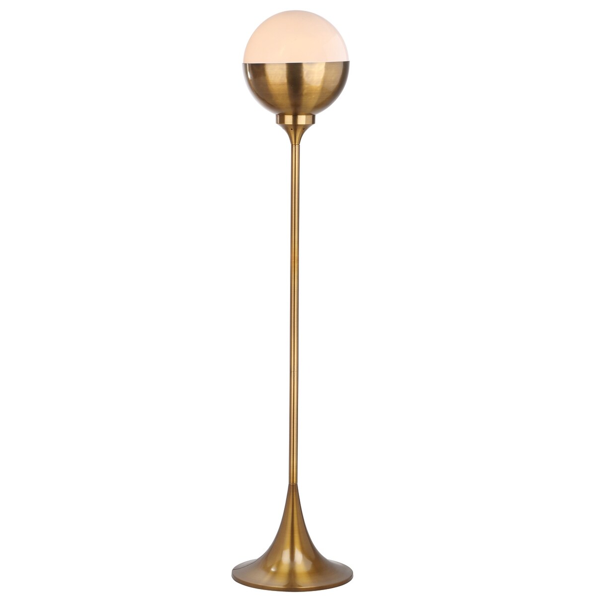 SAFAVIEH Lighting Vela 64-inch Brass Led Floor Lamp - 13.5" x 23.5" x 63.5" - Brass Gold - 14Wx24Dx64H