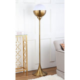 SAFAVIEH Lighting Vela 64-inch Brass Led Floor Lamp - 13.5" x 23.5" x 63.5" - Brass Gold - 14Wx24Dx64H