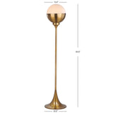 SAFAVIEH Lighting Vela 64-inch Brass Led Floor Lamp - 13.5" x 23.5" x 63.5" - Brass Gold - 14Wx24Dx64H