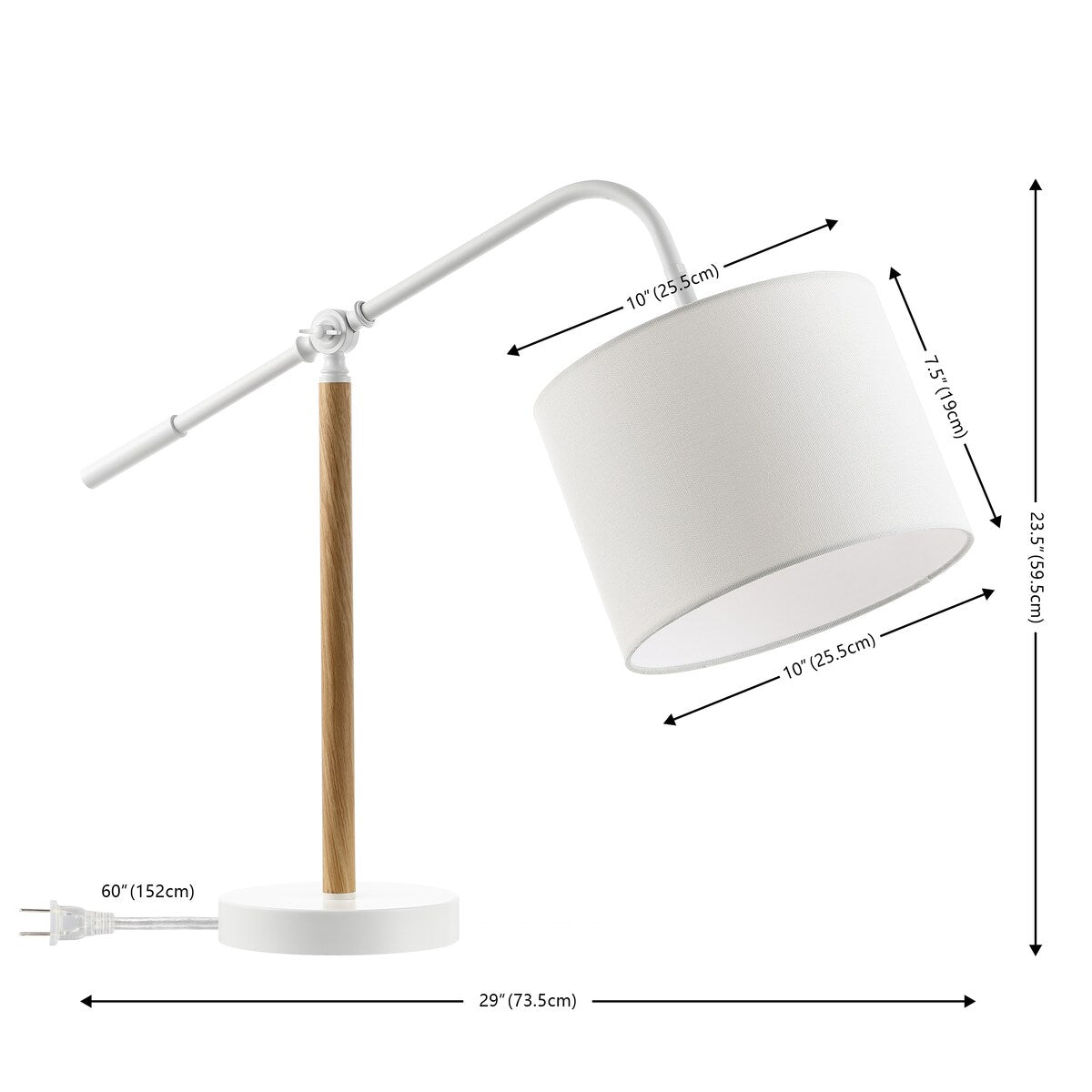 SAFAVIEH Lighting Veneta 24-inch Adjustable Desk Task Table Lamp (LED Bulb Included) - 10 In. W x 29 In. D x 23.5 In. H