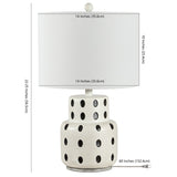 SAFAVIEH Lighting Vuokko 22-inch Polka Dot LED Table Lamp - 14" W x 14" L x 22.25" H - 14Wx14Dx22H