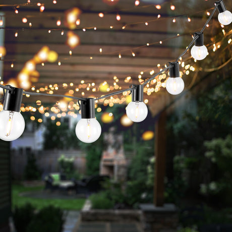 SAFAVIEH Lighting Wakako 10 Ft LED Outdoor String Lights - Black - 120Wx2Dx3H