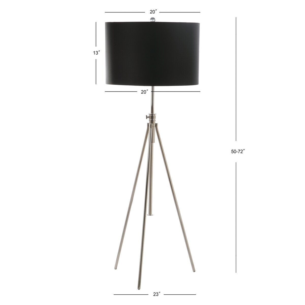 SAFAVIEH Lighting Wava 72-inch Adjustable Floor Lamp - 23" x 23" x 50-72" - 23Wx23Dx72H