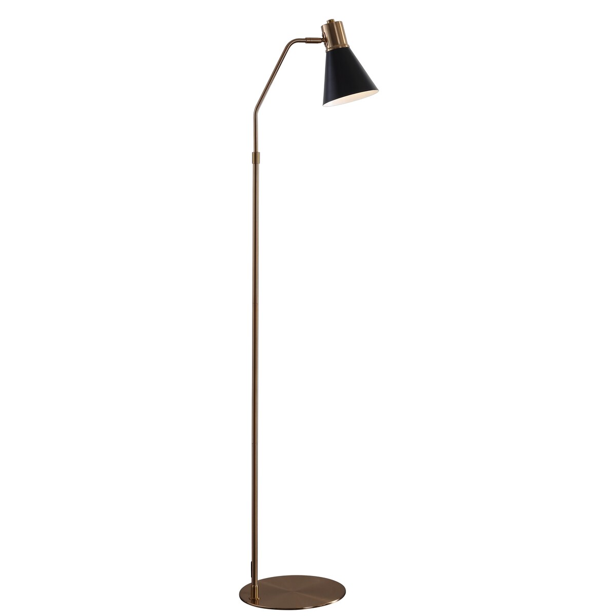 SAFAVIEH Lighting Yuha 60-inch Gold/ Black Led Floor Lamp - 15" x 9.875" x 60" - Black/Brass Gold - 15Wx10Dx60H