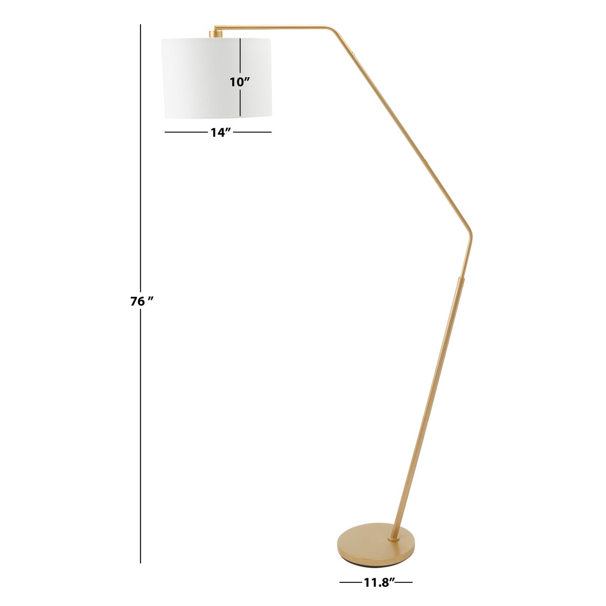 SAFAVIEH Lighting Yvette 76-inch Arched Floor Lamp - 14 In. W x 36 In. D x 76 In. H - Gold - 14Wx36Dx76H