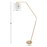 SAFAVIEH Lighting Yvette 76-inch Arched Floor Lamp - 14 In. W x 36 In. D x 76 In. H - Gold - 14Wx36Dx76H