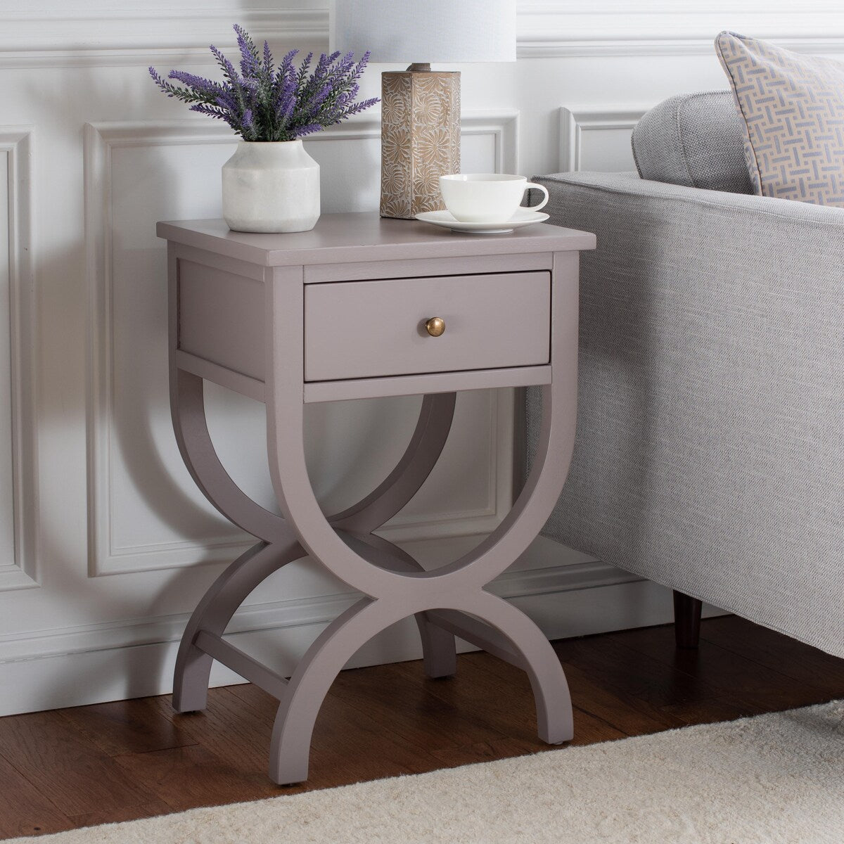 SAFAVIEH Liller 1-Drawer Accent Table Nightstand (Fully Assembled) - 18" W x 15" D x 27" H - 18Wx15Dx27H