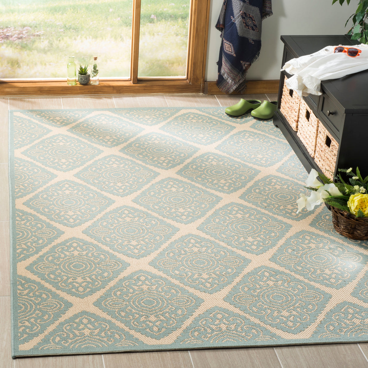 SAFAVIEH Linden Sharron Indoor/ Outdoor Waterproof Patio Backyard Rug