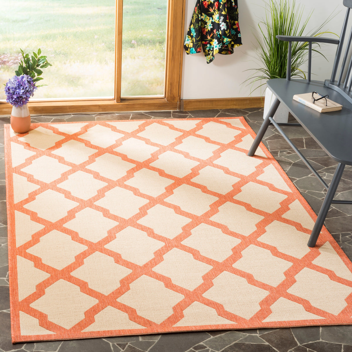 SAFAVIEH Linden Shirleyann Trellis Indoor/ Outdoor Patio Backyard Rug