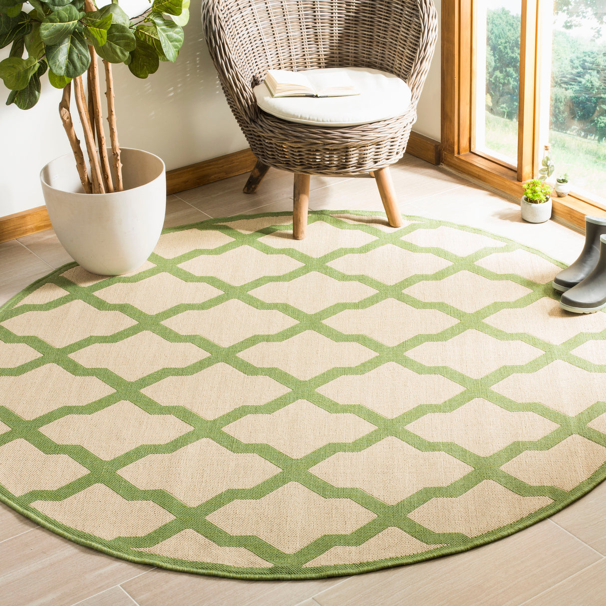 SAFAVIEH Linden Shirleyann Trellis Indoor/ Outdoor Patio Backyard Rug