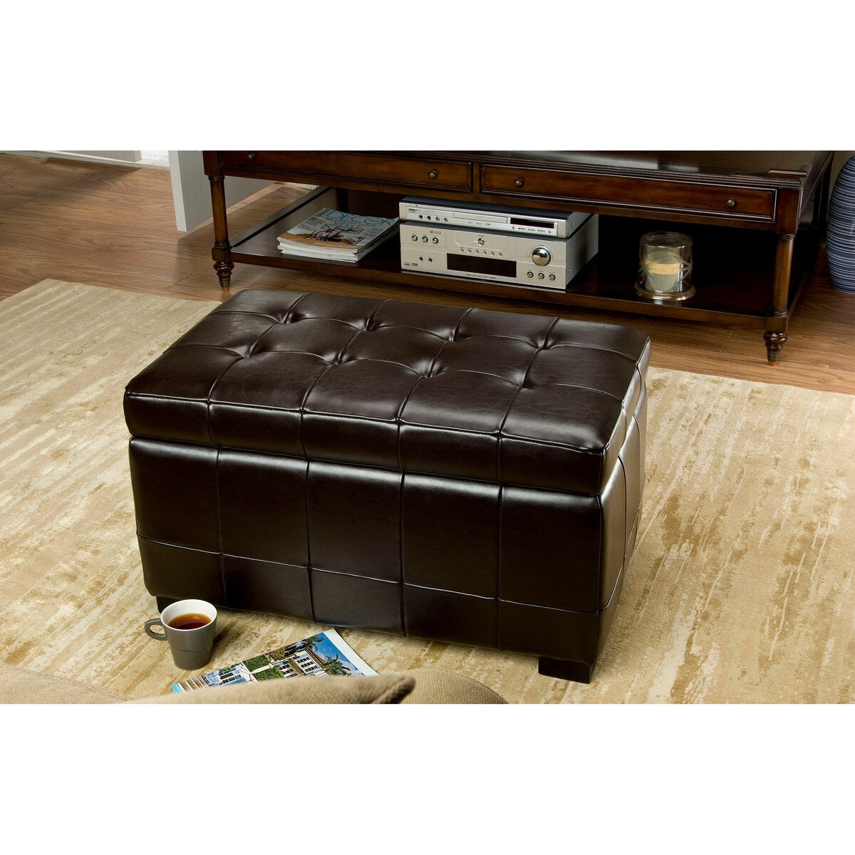 SAFAVIEH Lissa Storage Tufted Ottoman Bench