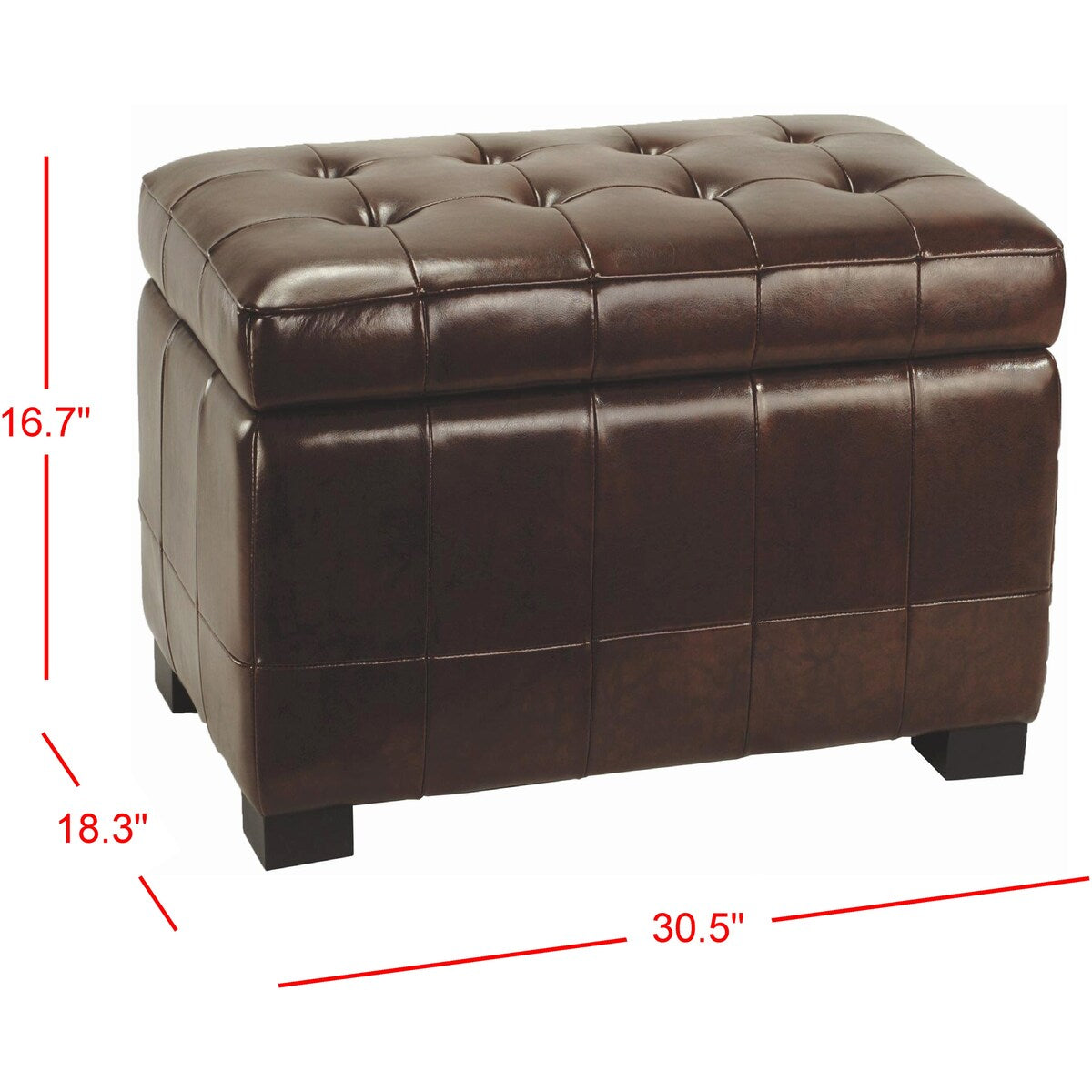 SAFAVIEH Lissa Storage Tufted Ottoman Bench