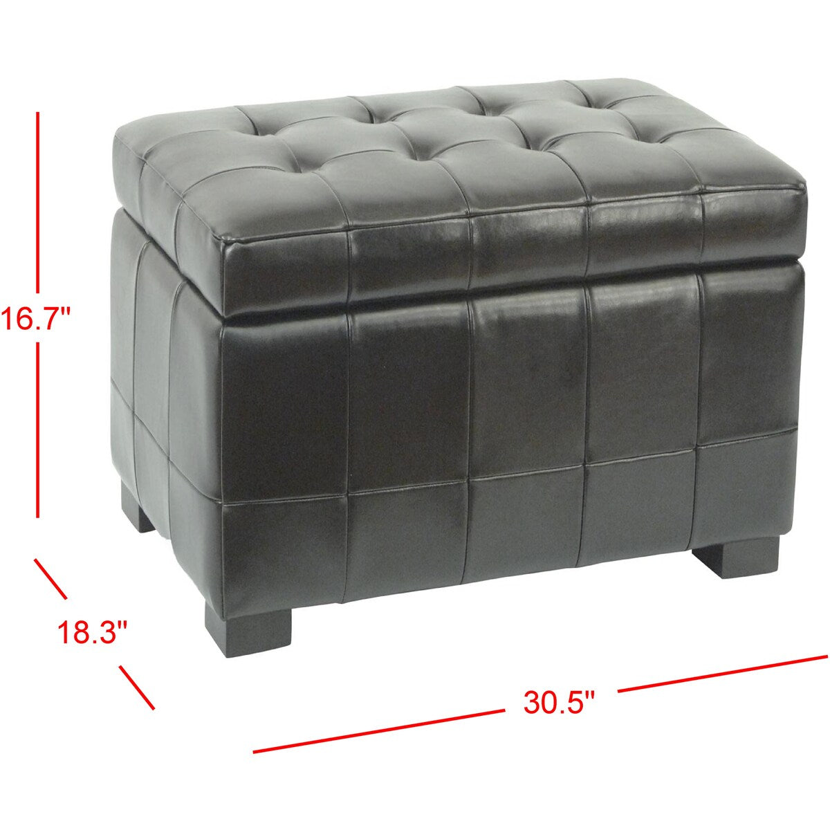 SAFAVIEH Lissa Storage Tufted Ottoman Bench