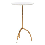 SAFAVIEH Lita Hidden Treasures White Granite Brass Accent Table - 14Wx14Dx25H