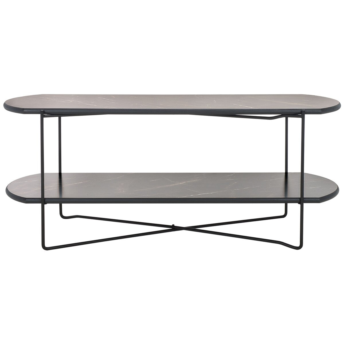 SAFAVIEH Litha Coffee Table with Lower Shelf - 43.3 In. W x 16.5 In. D x 17.7 In. H - 43Wx17Dx18H