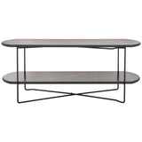 SAFAVIEH Litha Coffee Table with Lower Shelf - 43.3 In. W x 16.5 In. D x 17.7 In. H - 43Wx17Dx18H