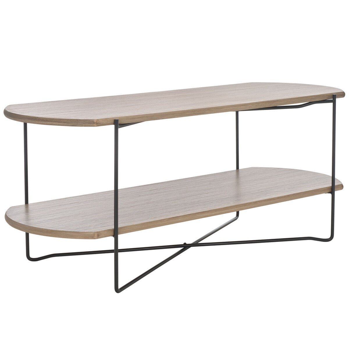 SAFAVIEH Litha Coffee Table with Lower Shelf - 43.3 In. W x 16.5 In. D x 17.7 In. H - 43Wx17Dx18H