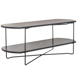 SAFAVIEH Litha Coffee Table with Lower Shelf - 43.3 In. W x 16.5 In. D x 17.7 In. H - 43Wx17Dx18H